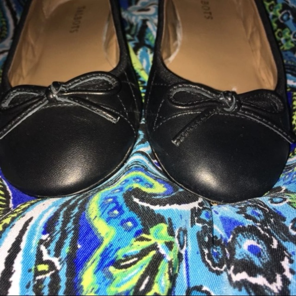EUC Talbots Black 7.5M Leather Ballet Flats
